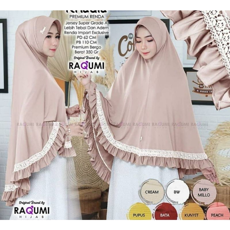 HIJAB KHIMAR JUMBO PRADA RENDA/ JILBAB JUMBO RENDA BY AQILA