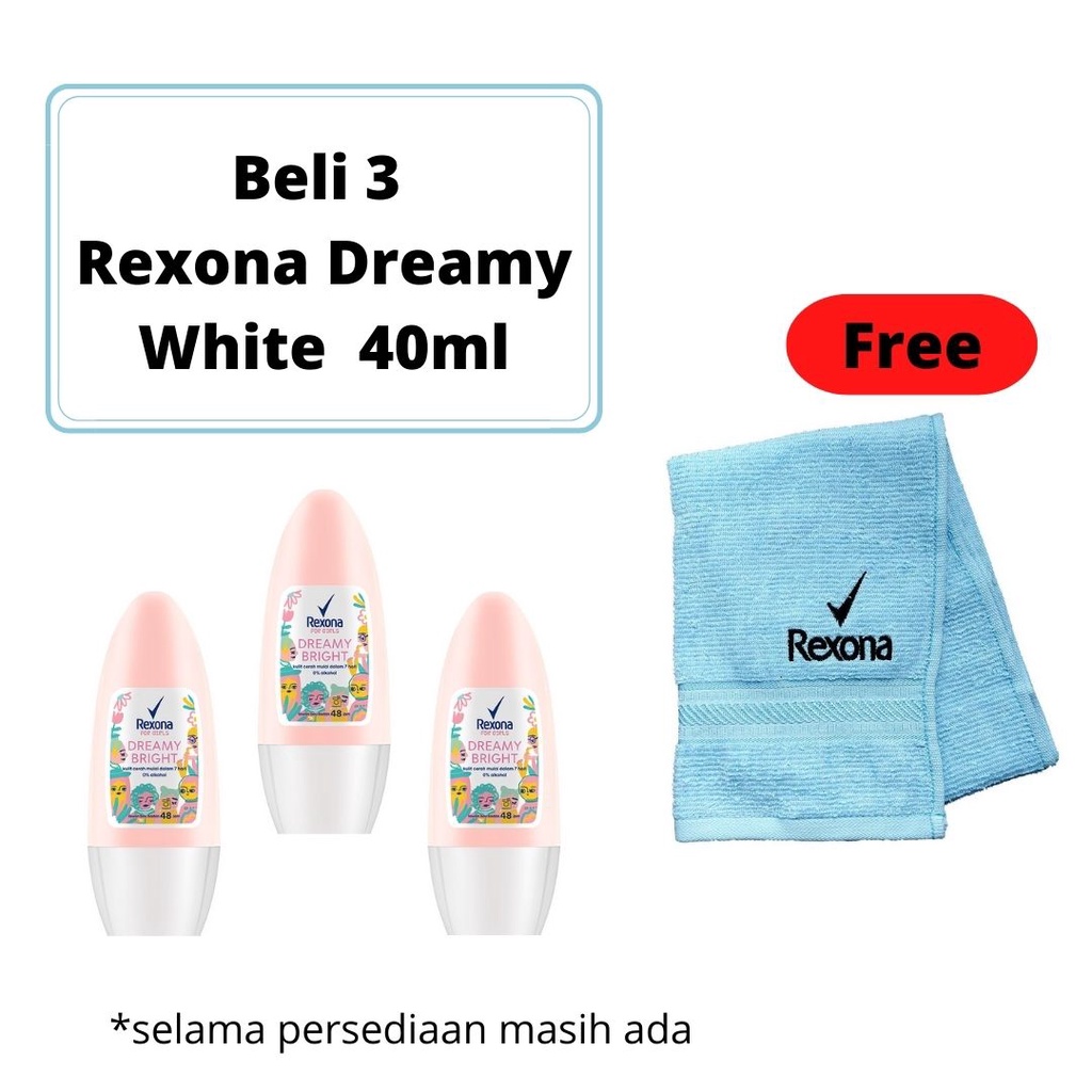 Rexona Deodorant Women Roll On Advanced Whitening Free Spirit Invisible Shower Dreamy Glowing Passion 45ml