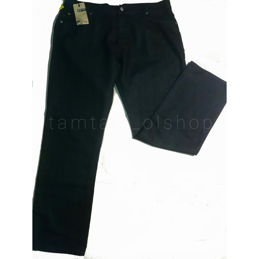 Denim Jeans Cole Straight Fit - Black Plain - Real Pict & Original