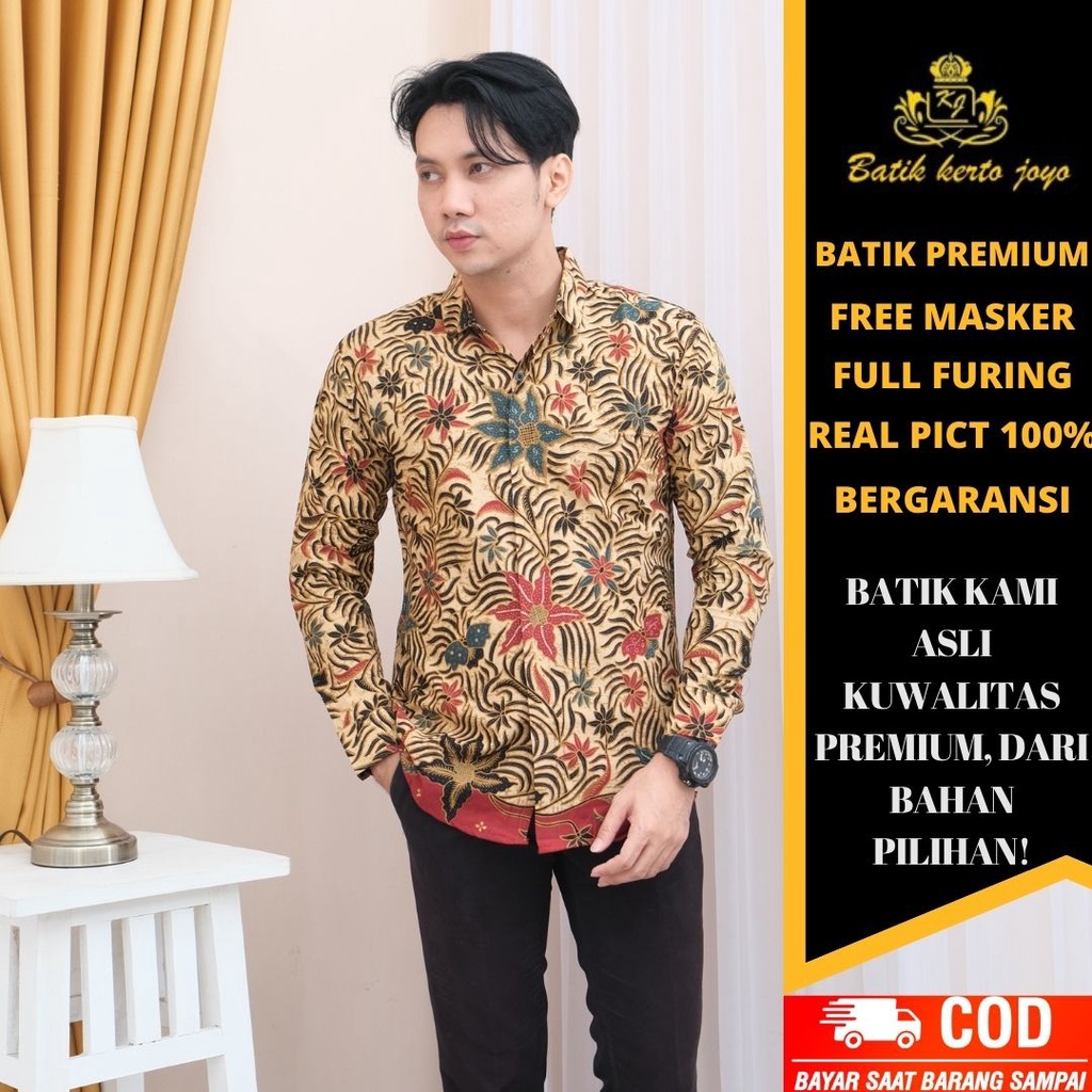 Baju Batik pria modern slimfit Baju Batik Pria Lengan Panjang slim fit baju batik pria premium baju seragam batik KJ011 kemeja batik pria lengan panjang full furing baju batik alisan pria Kemeja batik slim fit pria batik slimfit ATASAN batik pria premium