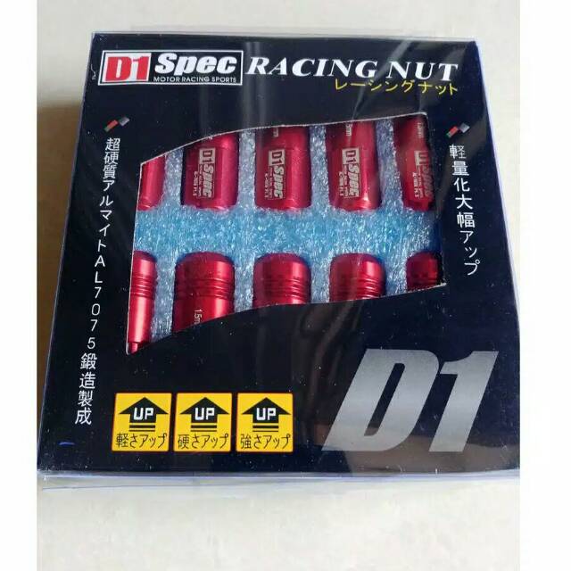 Baut VLEG roda mobil Lugnut racing d1 1.25 mm MOBIL Suzuki  APV SWIFT ERTIGA SPLASH merah hitam biru emas