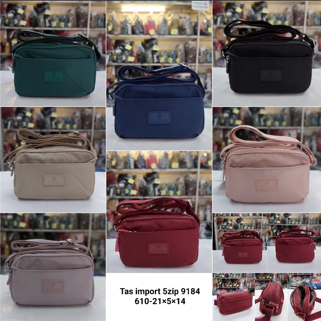 Tas import selempang parasut wanita