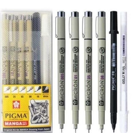 

Sakura Pigma Manga Basic Set 6 Micron - Drawing Pen READY STOK