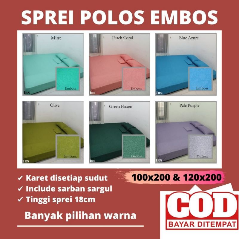  Sprei  Polos Embos Homemade Ukuran 100 x 200 120 x 200 