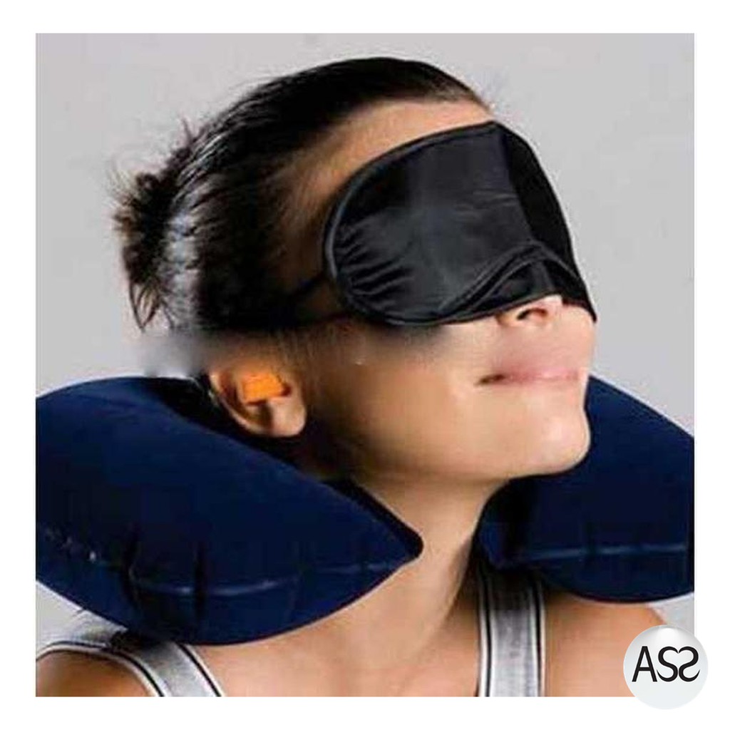 ASS Shop - Bantal Leher Inflatable dengan Masker Mata &amp; Earplug