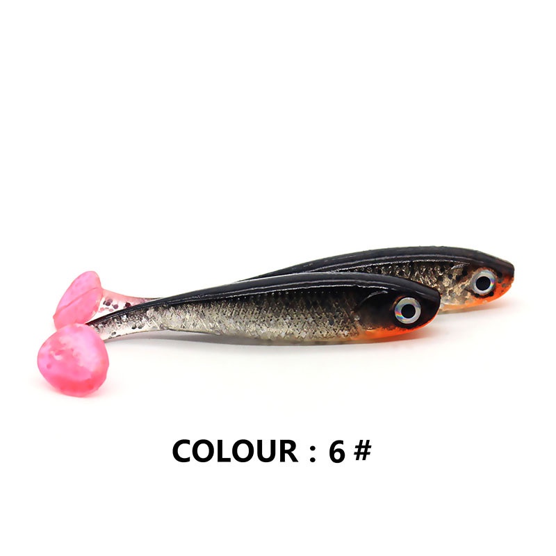 5 Pcs Umpan Pancing Soft Bait Bentuk Ikan 3D Ukuran 7cm 2.1g