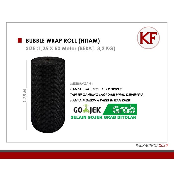 

BUBBLE WRAP ROLL SIZE : 1.25 X 50 M (HITAM)