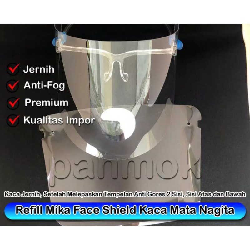 Refill Mika Face Shield Kacamata premium - Faceshield Kacamata Nagita Termurah