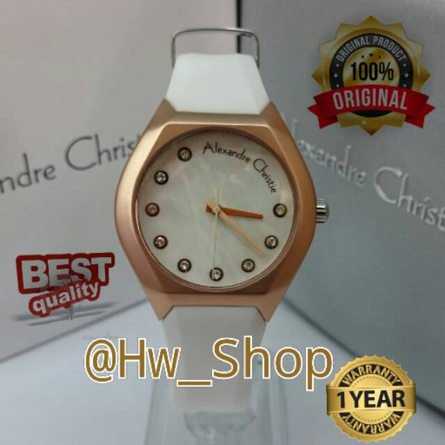 Jam Tangan Wanita Alexandre Christie 2604 Putih Original