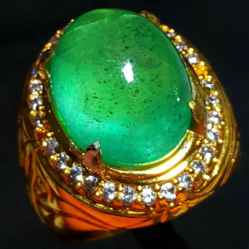 {BAYAR DIRUMAH} batu cincin natural zamrud colombia kristal big size