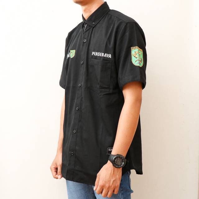 Kemeja Persebaya Surabaya Logo Full Bordir Premium