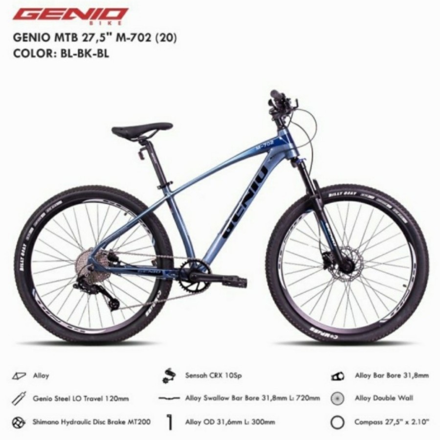 Sepeda MTB Gunung 27.5 inch Genio M 702