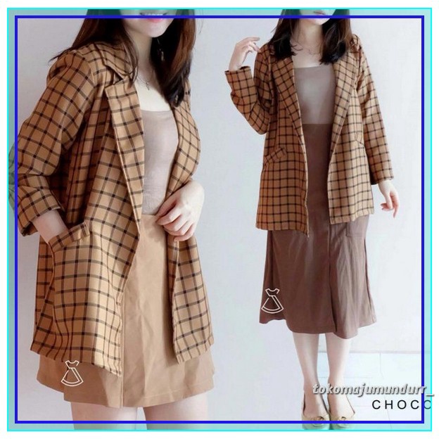 Blazer Wanita Kerja Murah Outerwear Cewek Kekinian Blaser Long Sleeve Fashion Korea Remaja Kuliah St