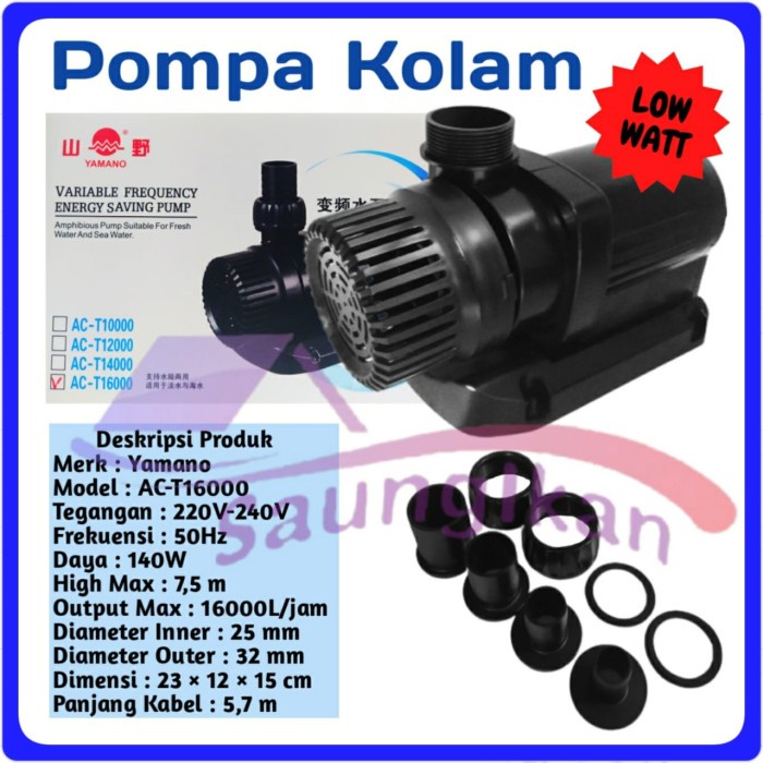 Pompa Air Power Head Kolam YAMANO AC - T16000 ACT 16000 Low watt