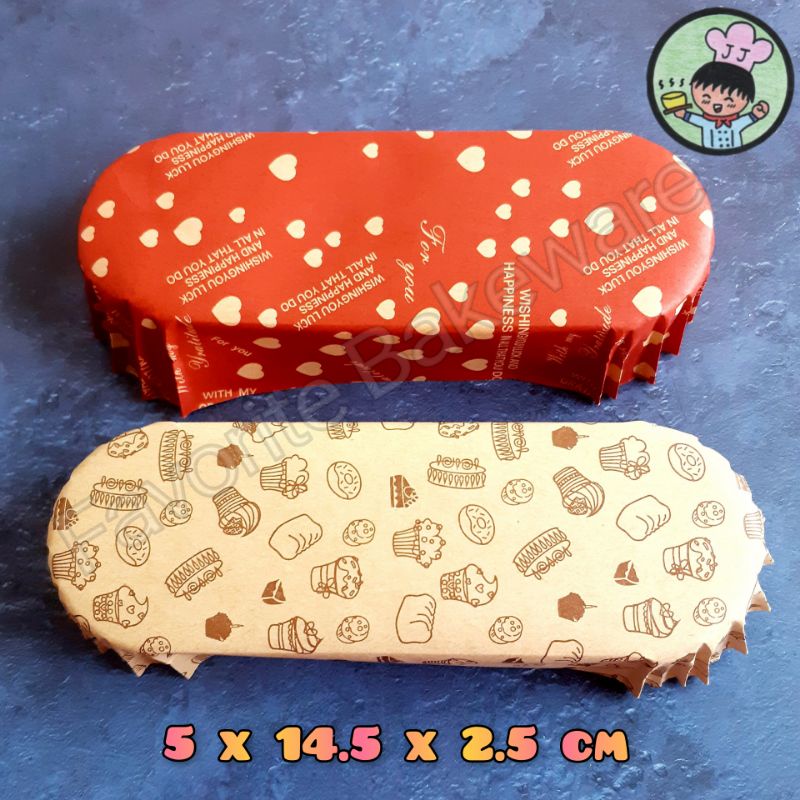 Paper Cup Case Bread Cake Oval Kertas Alas Roti Kue Lonjong