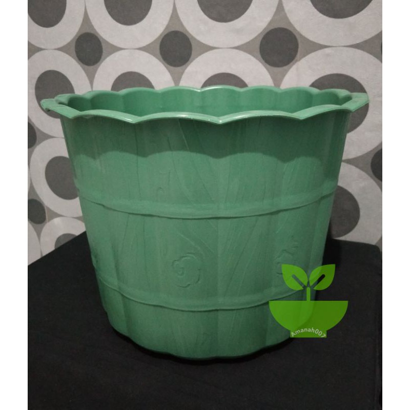 Pot Tanaman Bunga Motif Kayu Pinus 35