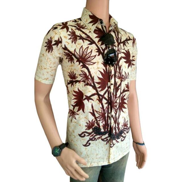 hem batik pria motif bunga liar