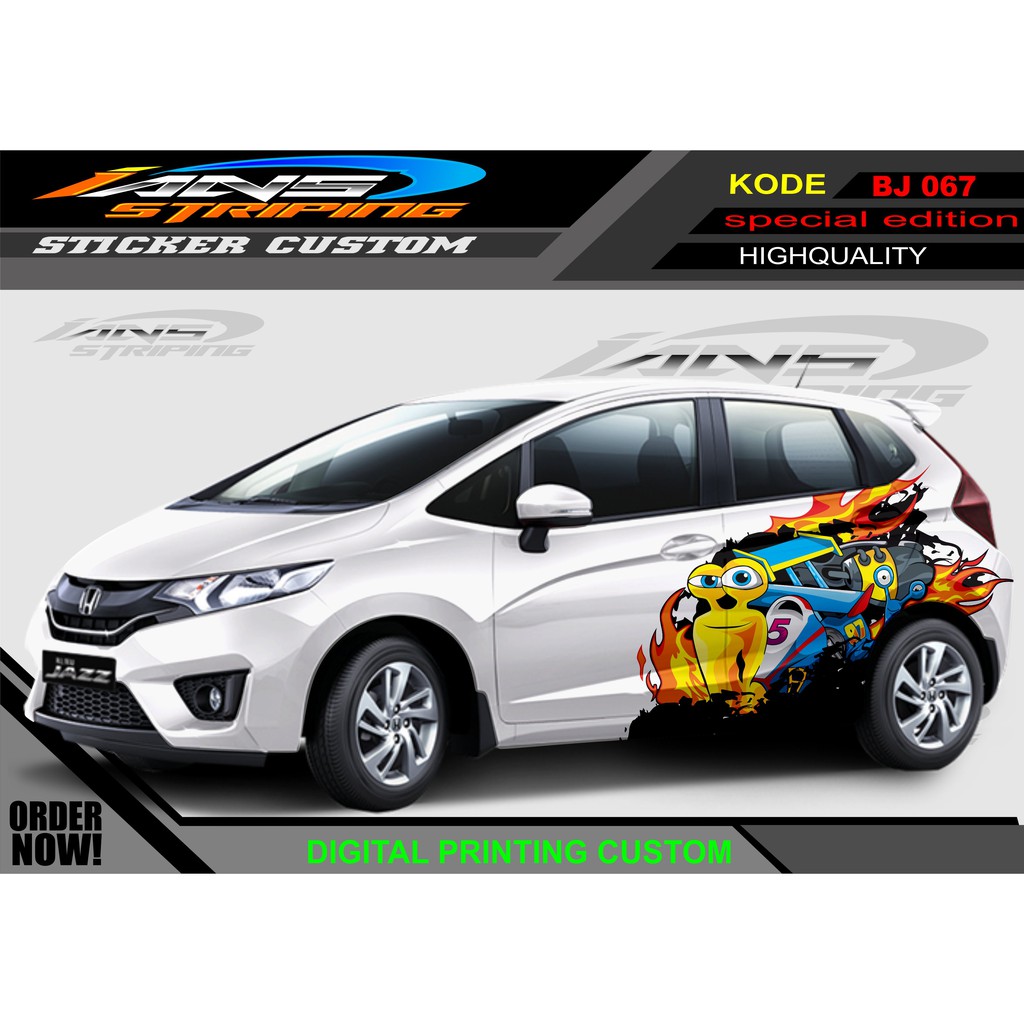 STIKER MOBIL SAMPING HONDA JAZZ/ DECAL STIKER MOBIL JAZZ,BRIO,AVANZA DLL DEMI FULL