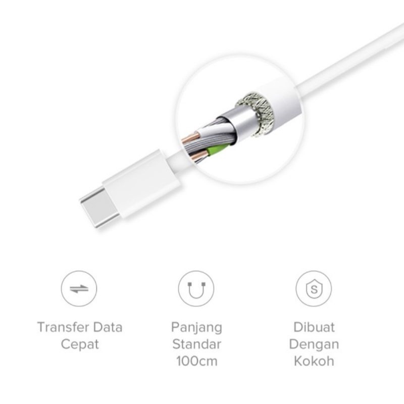 Xiaomi Mi Kabel Charger Usb Type C Fast Charging Original