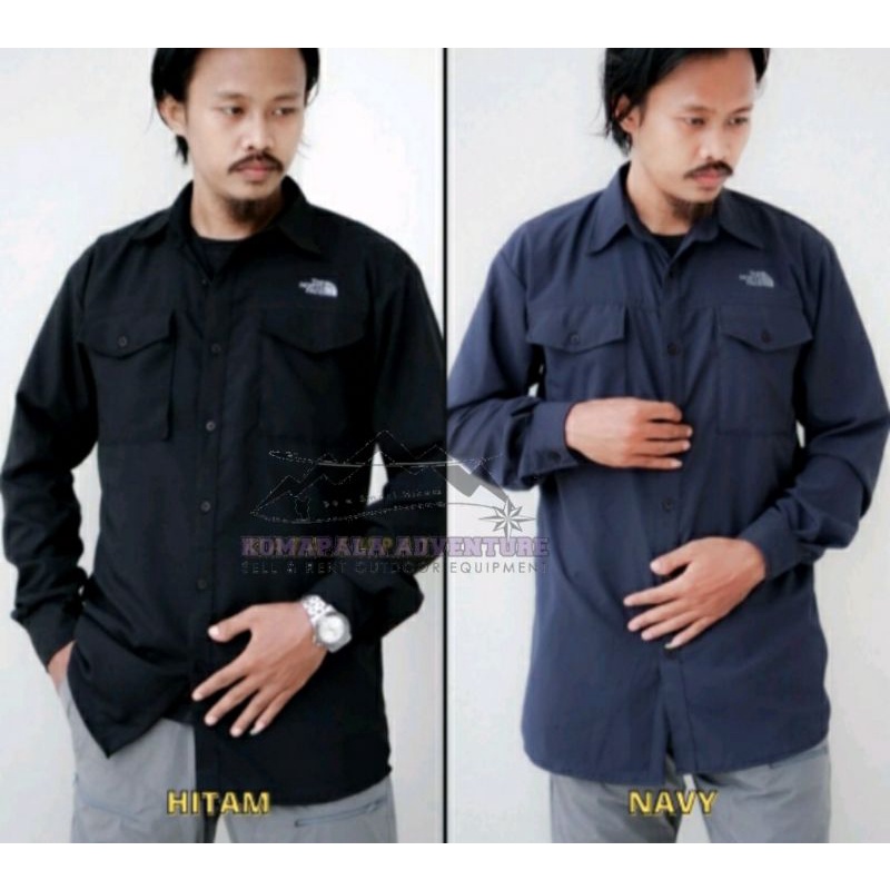 Kemeja lapangan pdl panjang outdoor hiking gunung quickdry tnf