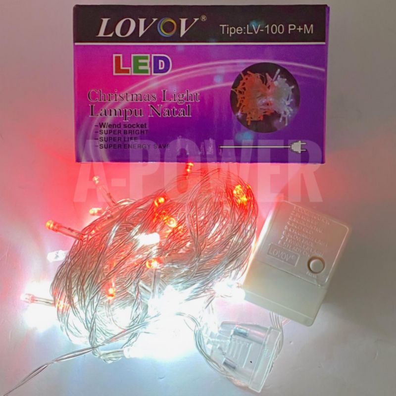 Lampu LED Natal/Tumblr/Hias 10m (Merah Putih)