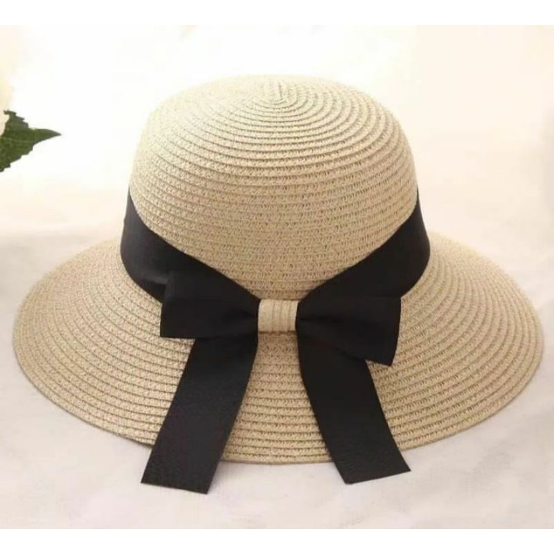 topi pantai rotan custom