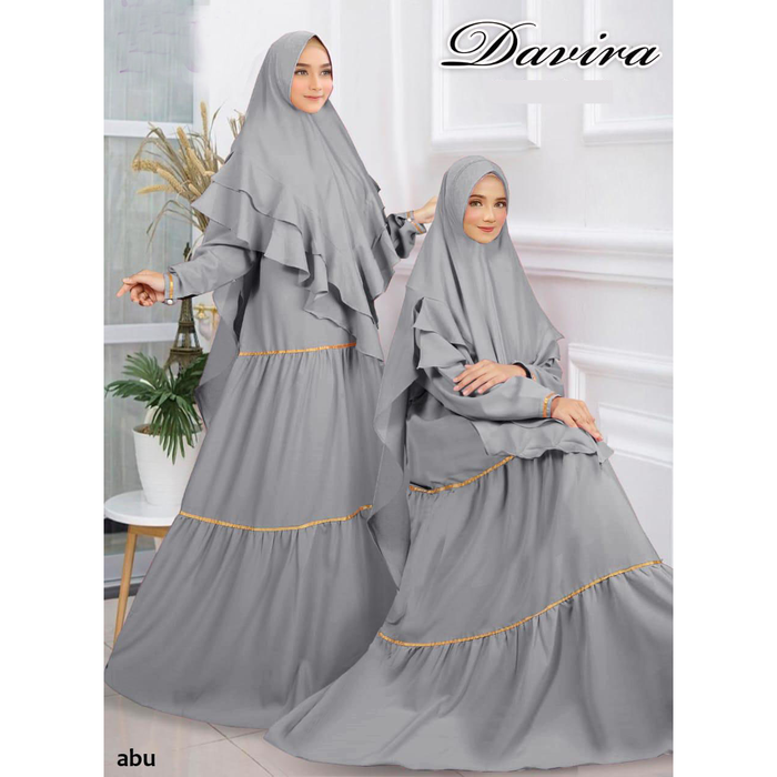 GAMIS SYARI JUMBO DAVIRA / GAMIS SET SYARI - Abu-abu