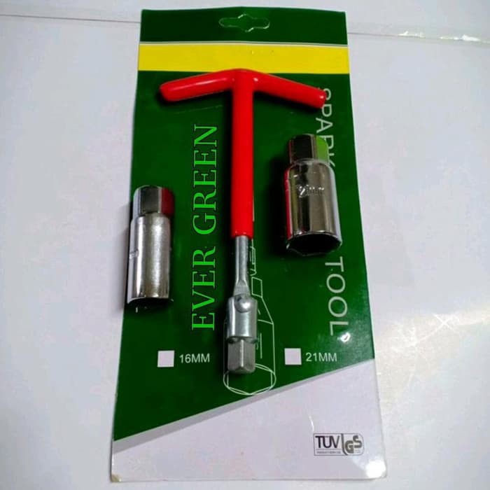 KUNCI BUSI 16 mm dan 21 mm 2 Mata Fleksibel Kunci T Mobil Motor