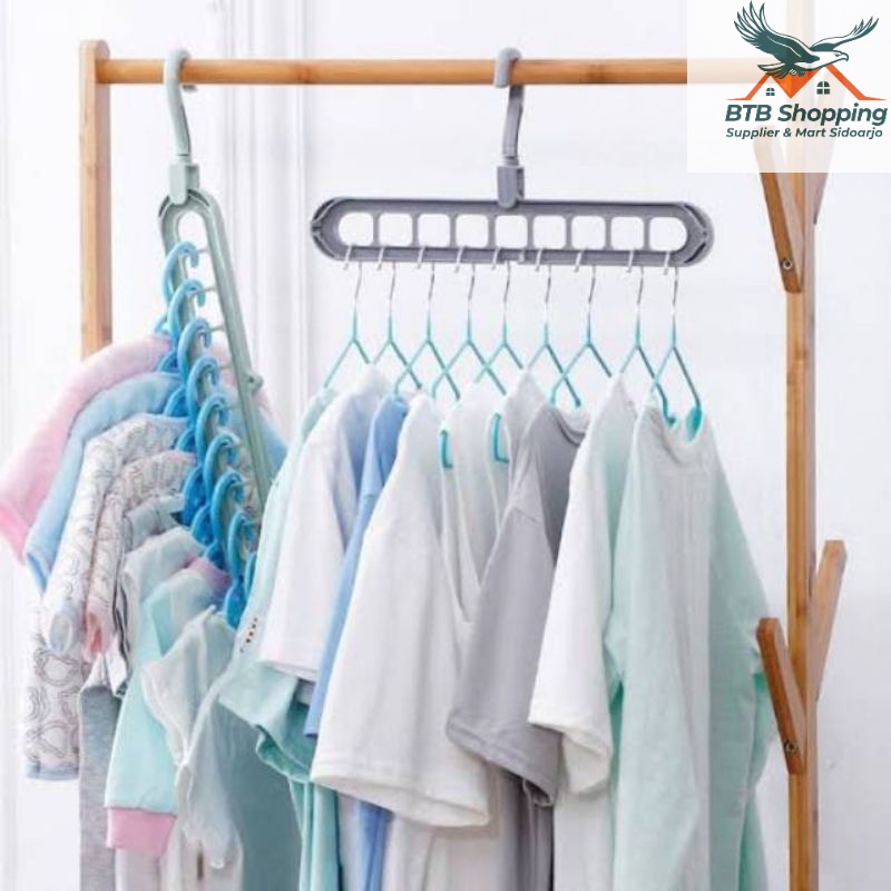 Magic Folding Hanger Instant 9 IN 1 - Gantungan Lemari Baju Pakaian GSF 7201