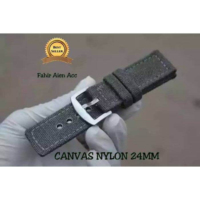 TALI JAM TANGAN NYLON 24MM CANVAS STRAP TALI JAM KANVAS NYLON ABU ABU