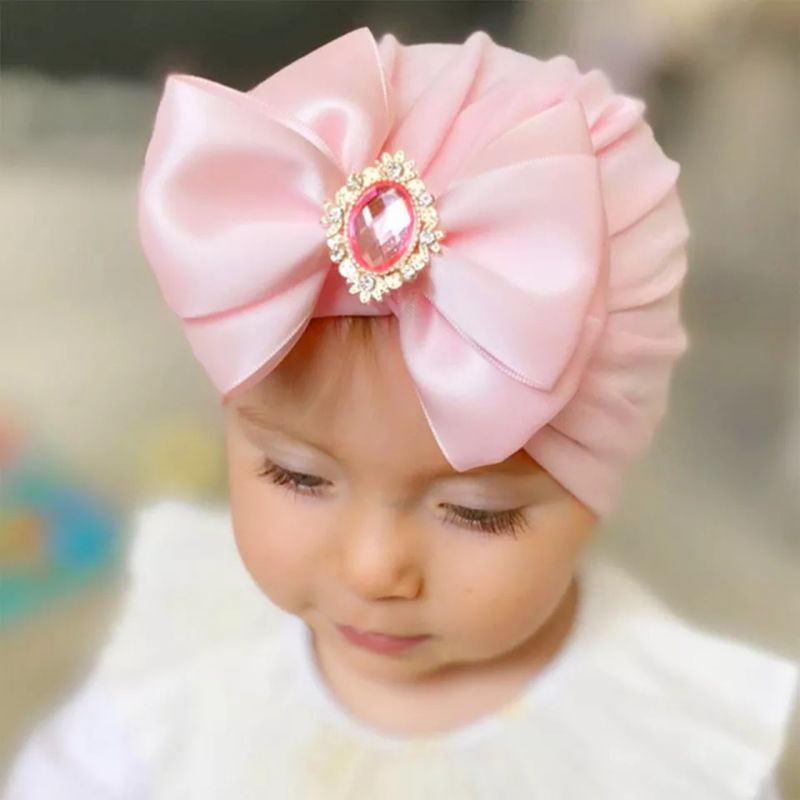 (Pimenova) topi bayi anak perempuan pita besar turban bayi topi baby girl