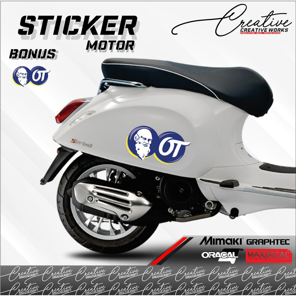 Sticker Printing Cutting Vespa / Scoopy Orang Tua Terlaris - Creative Works