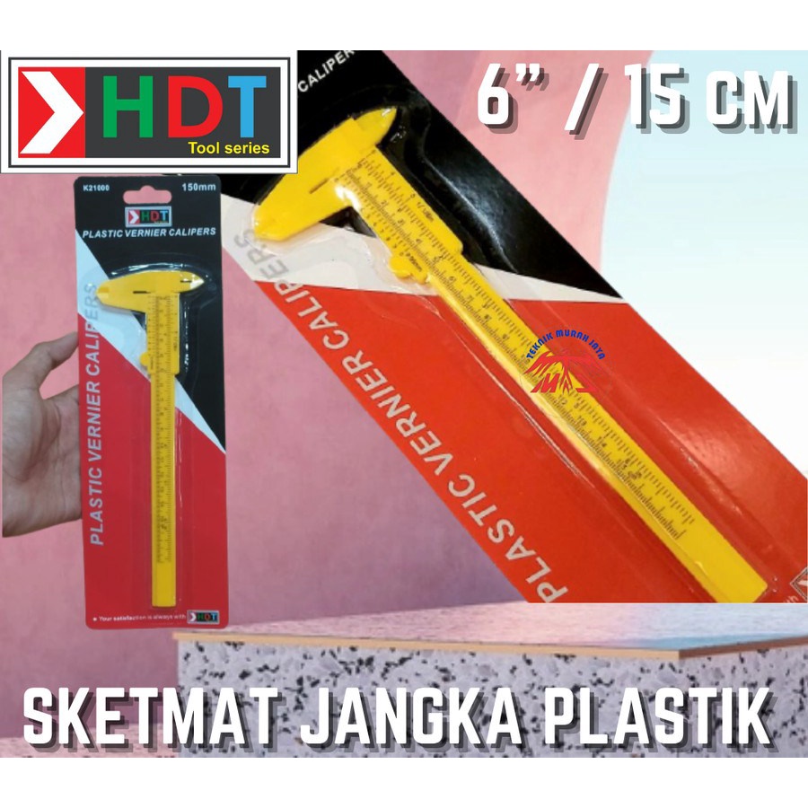 Sketmat Jangka Sorong HDT 150 mm Sigmat Plastik Vernier Calipers 6&quot; 6inch 15cm 6 inch 150mm