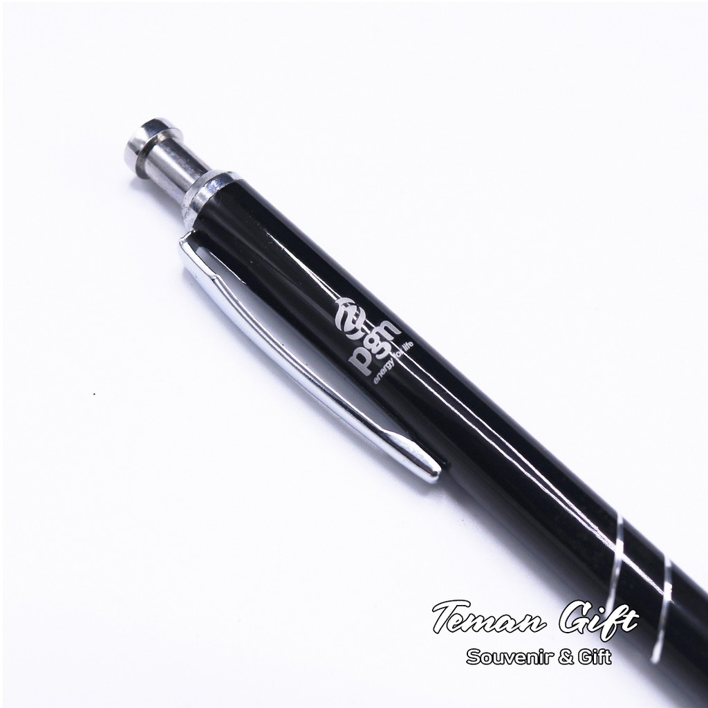 

Pulpen Cetek Custom Stainless Metal Grafir Logo Brand
