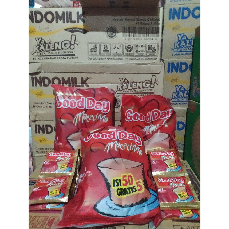 

Kopi Good Day Mocacinno 3in1 Dalam 1Renteng terdapat bonus 1pcs