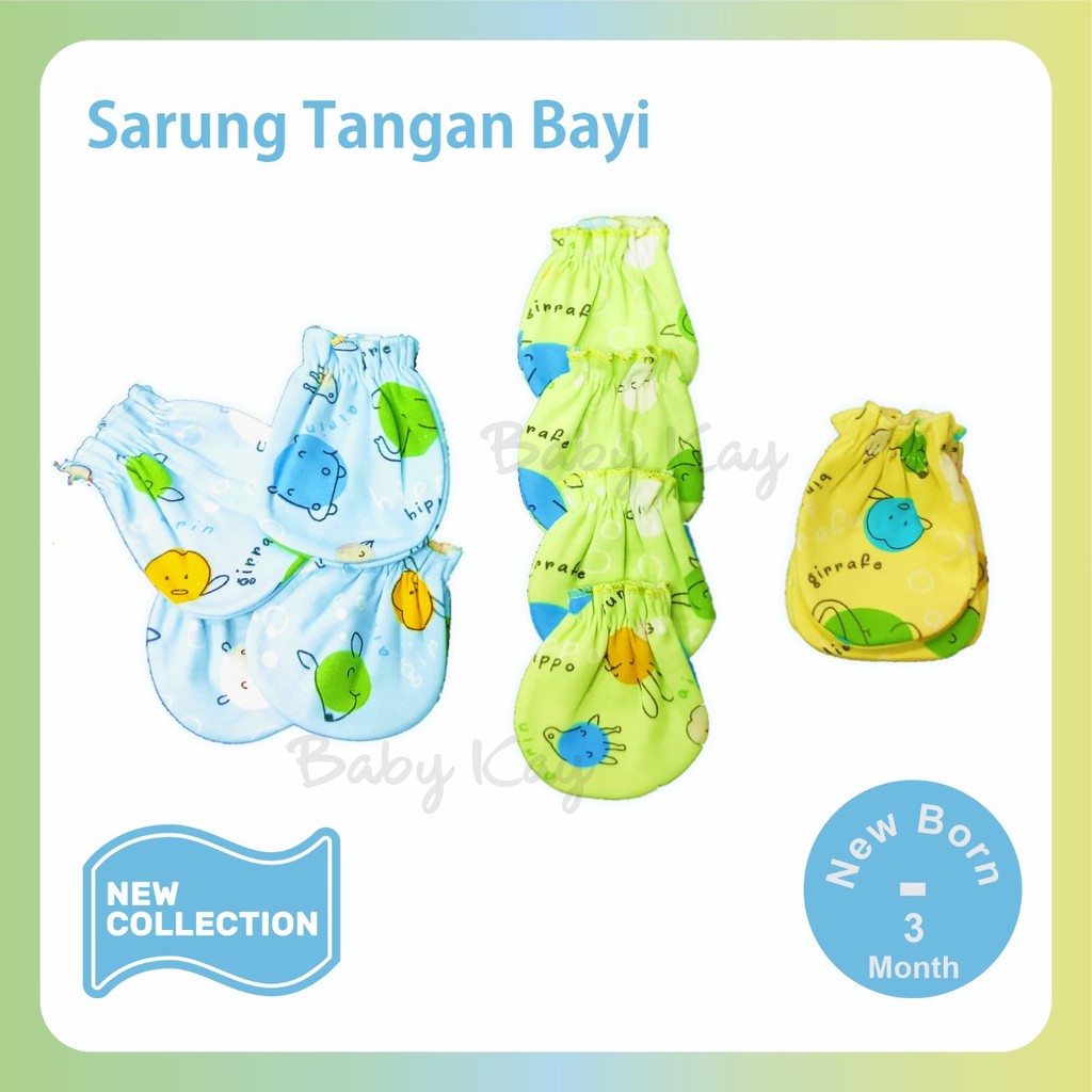 sarung tangan kaki bayi motif warna katun mitten and booties