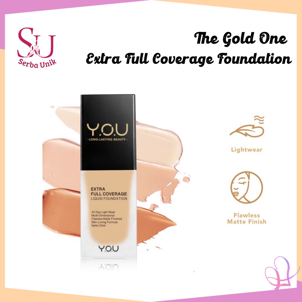 Kosmetik You The Gold One Extra Full Coverage Liquid Foundation 20 ml
[Flawless Matte Finish]