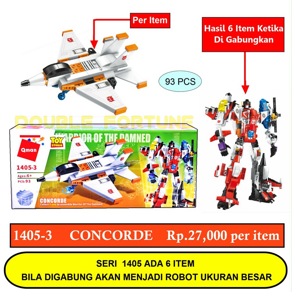 1405-3 QMAN ROBOT WARRIOR OF THE DAMNED MAINAN ANAK BRICK LEGO BALOK SUSUN EDUKATIF