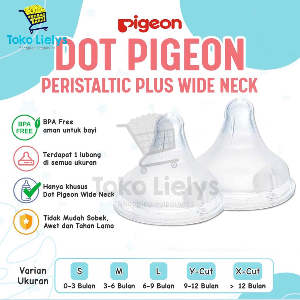 PIGEON SOFT TOUCH PERISTALTIC PLUS NIPPLE DOT WIDE NECK SIZE SML