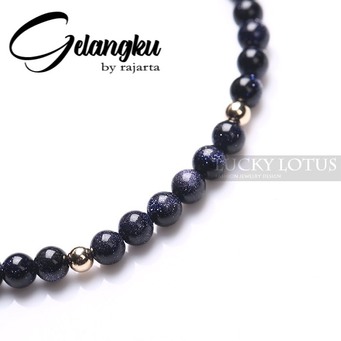 Gelang Lucky Wealth Blue Sandstone 4Mm Shambala Model