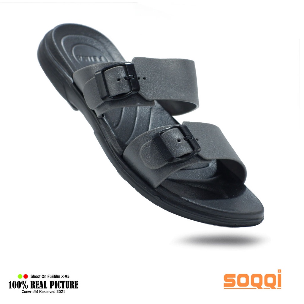 Sendal selop pria karet import original sandal slop cowok laki-laki dewasa model distro casual ban 2 bapak2 slide branded Soqqi-Fmy 223 1X terbaru promo lebaran cod keren murah 39-44