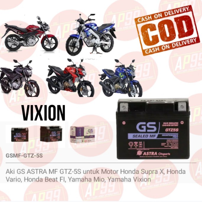 AKI MOTOR YAMAHA VIXION , VIXION NEW, VIXION R GTZ5S MF KERING GS ASTRA ASLI
