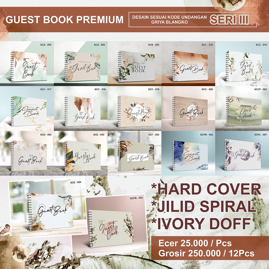 

BUKUTAMU HARDCOVER isi 400 Undangan JILID SPIRAL | GRIYABLANGKO SERI 3| Bukutamu Penikahan