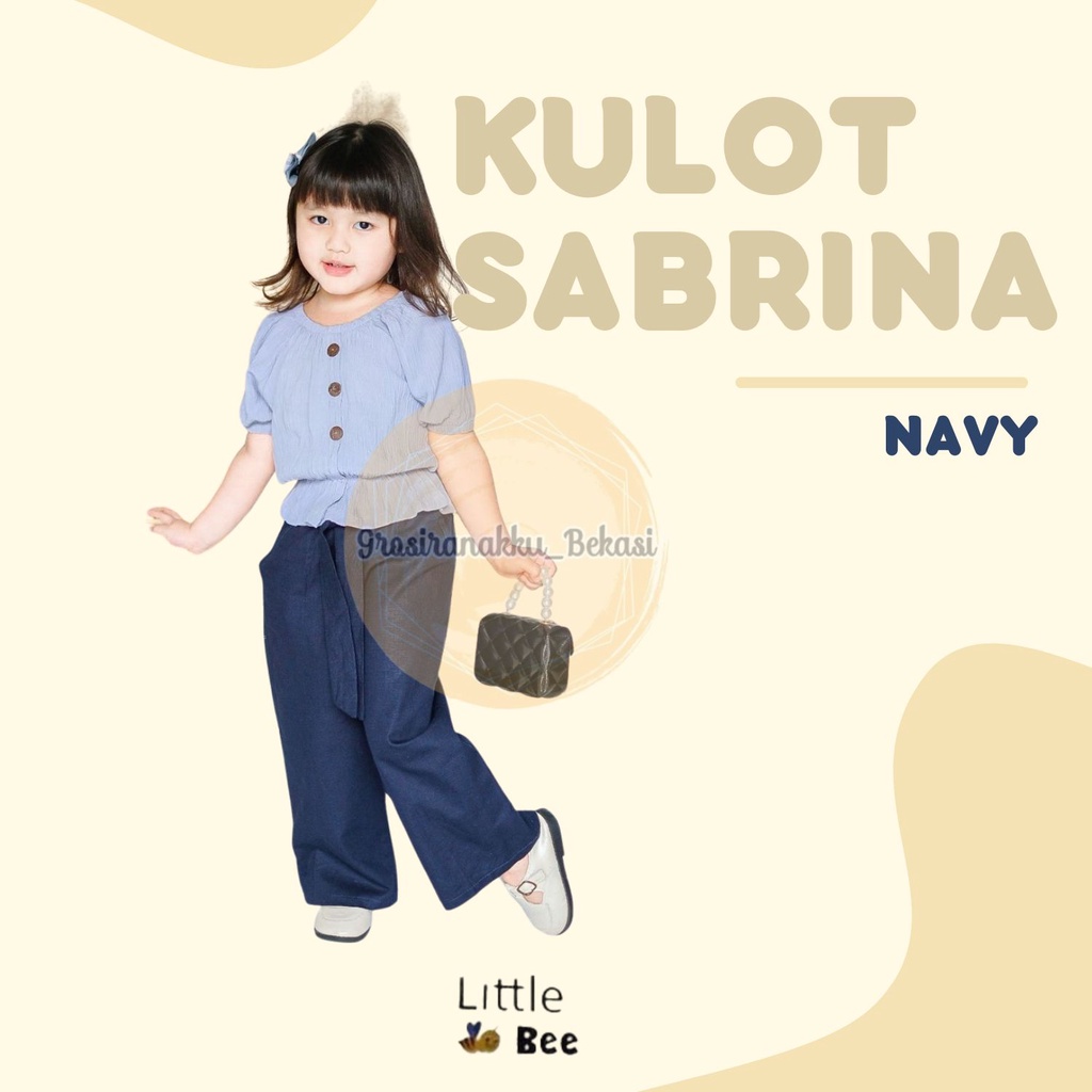 Kulot Anak Polos Sabrina Littlebee Junior Warna Navy Size 2-6Thn