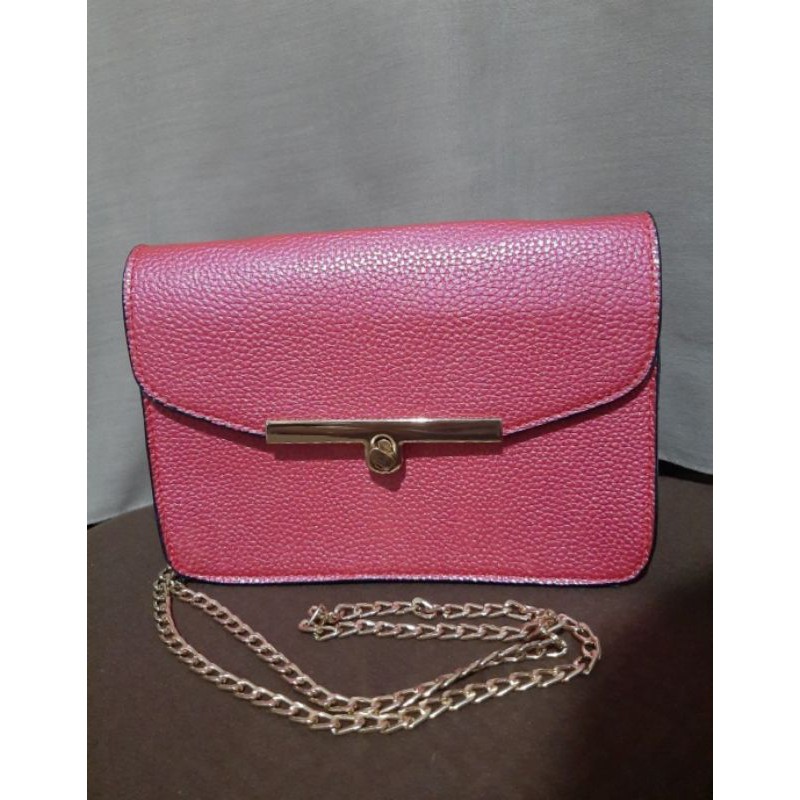 preloved tas pesta / clutch pink