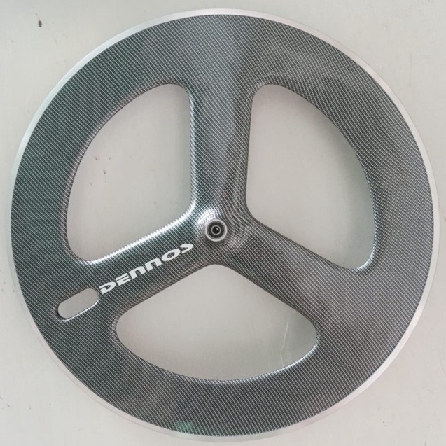 DENNOS - 88 Carbon Pattern wheelset 700c bagian DEPAN untuk Fixie dan Roadbike