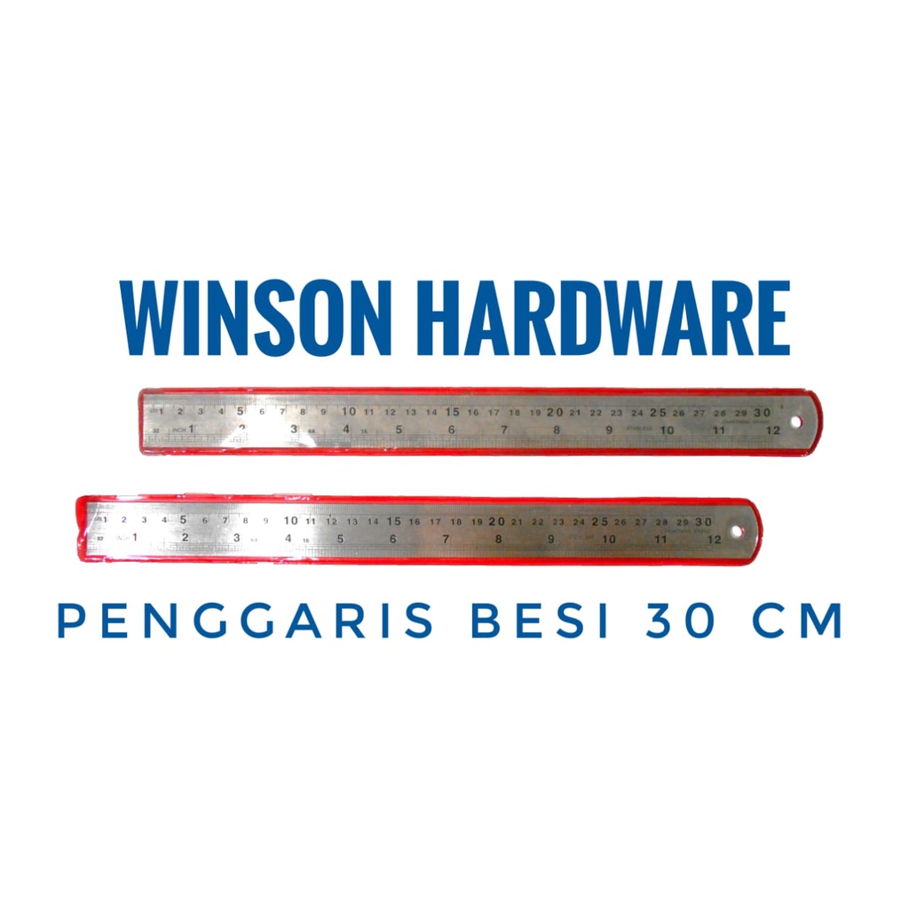 

Penggaris Besi 30cm Mistar Stainless Steel Ruler 12" Alat Ukur
