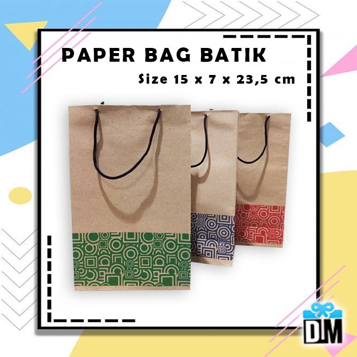 

Paper Bag Mini Motif Batik Tas Kertas Murah Paper Bag Kraft #M