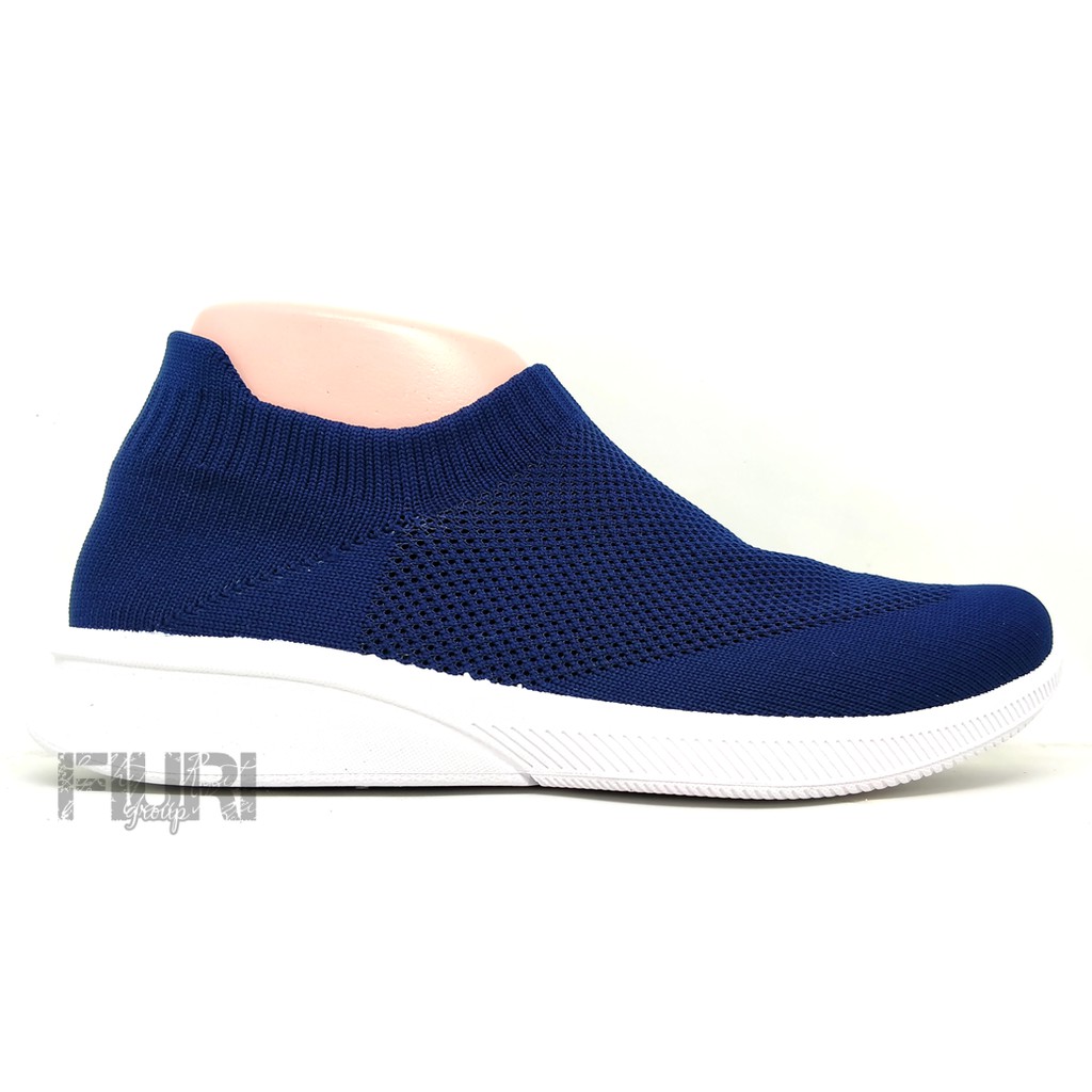 FIURI - Ando Original - FRANDA 37-40 Navy - Sepatu Sneakers Wanita - Sepatu Olahraga Wanita - Sepatu Knit Rajut Wanita - Sepatu Jogging Wanita - Sepatu Sport - Sepatu Slip On Wanita - Sepatu Wanita