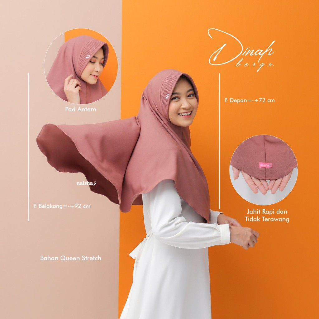 Naisha Official Dinah Bergo Pad Jilbab Instan Muslimah Syari-3